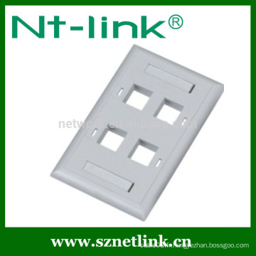 4 Port pour RJ45 Keystone Jack taille: 70 * 115mm faceplate réseau